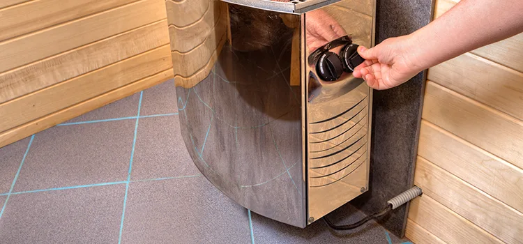 Floor-mounted sauna heater Installation in Orillia, Ontario