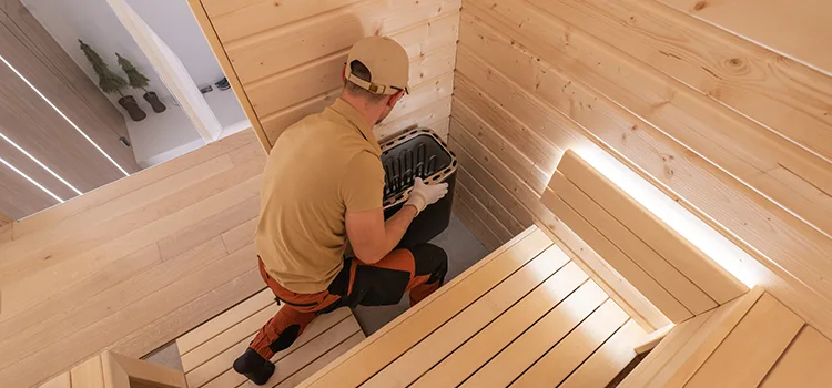Finnish Sauna Ceiling Installation in Orillia, Ontario