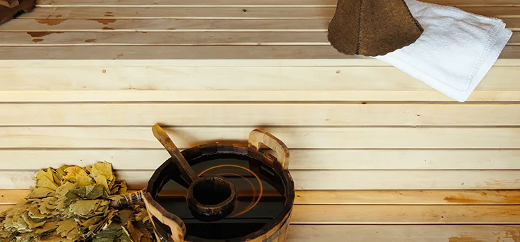 Fir Wood Sauna Ceiling Installation in Orillia, Ontario