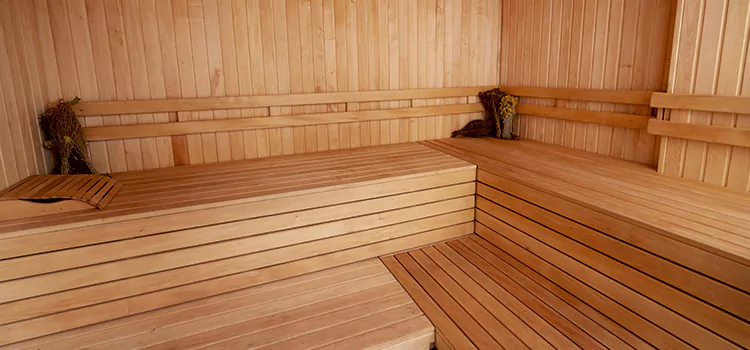 Spruce Wood Sauna Interior Construction in Orillia, Ontario